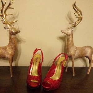 Sequin red heels